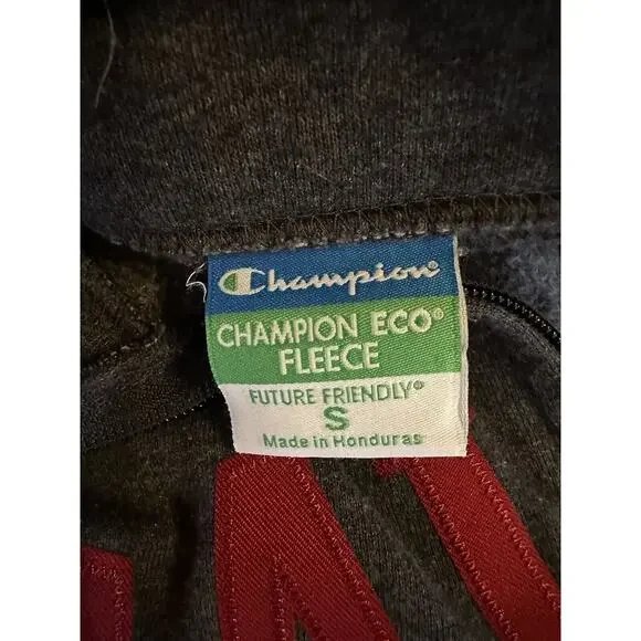 CHAMPION Eco Fleece Pullover "Calvin College" 1/4 Zip Women’s Small Gray/Red - Picture 6 of 8